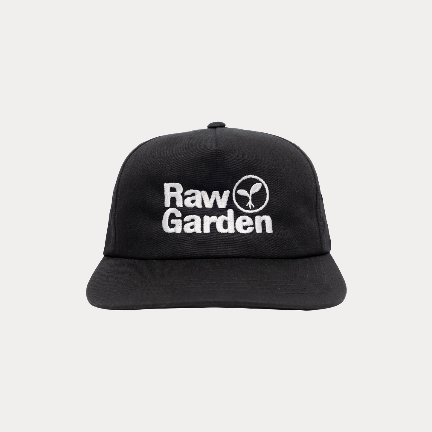 Raw Garden 5-Panel Logo Hat – Black